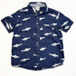 Navy sharks shirt - Size 4