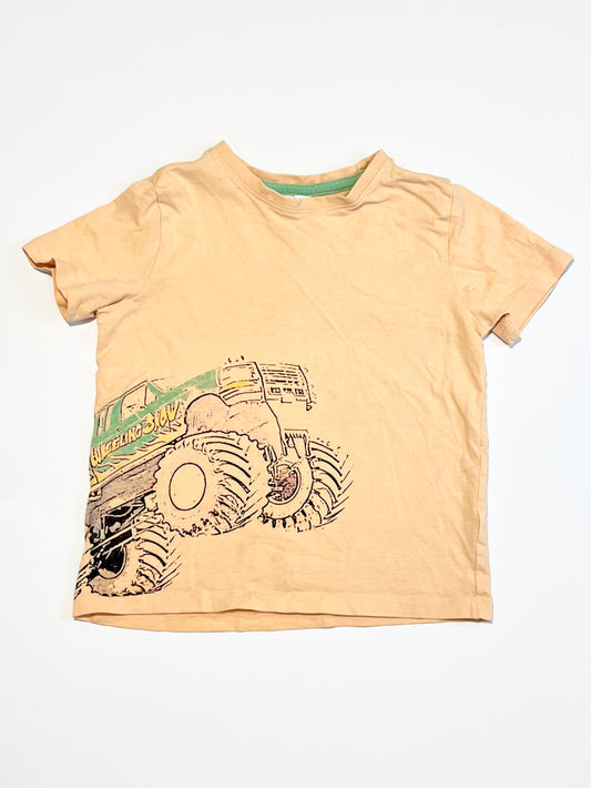 Orange monster truck tee - Size 4