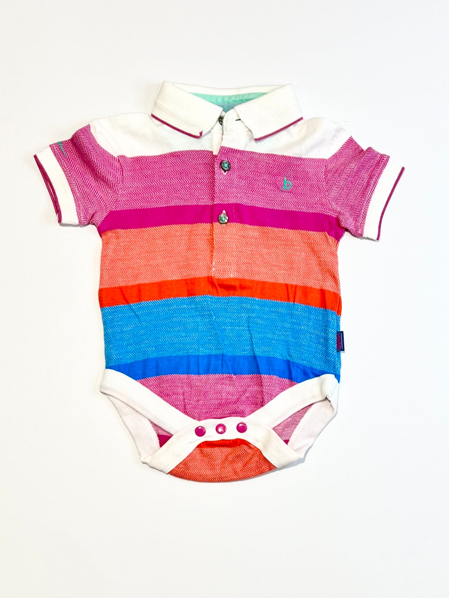 Striped polo bodysuit - Size 6-9 months