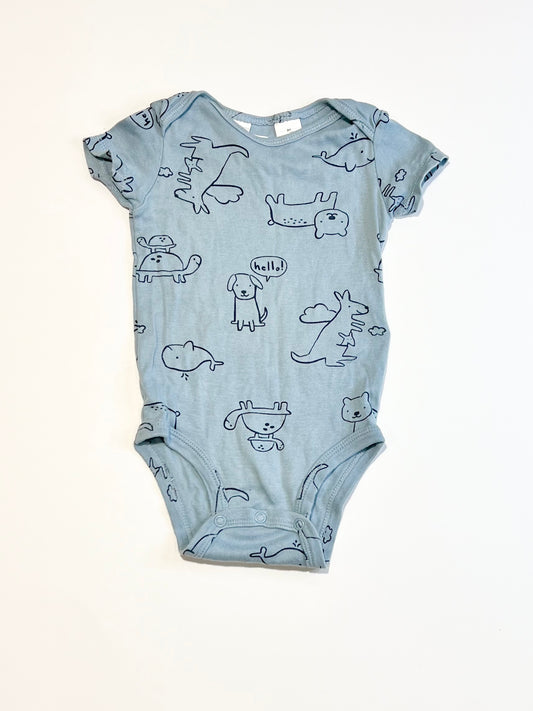 Blue animals bodysuit - Size 6-9 months