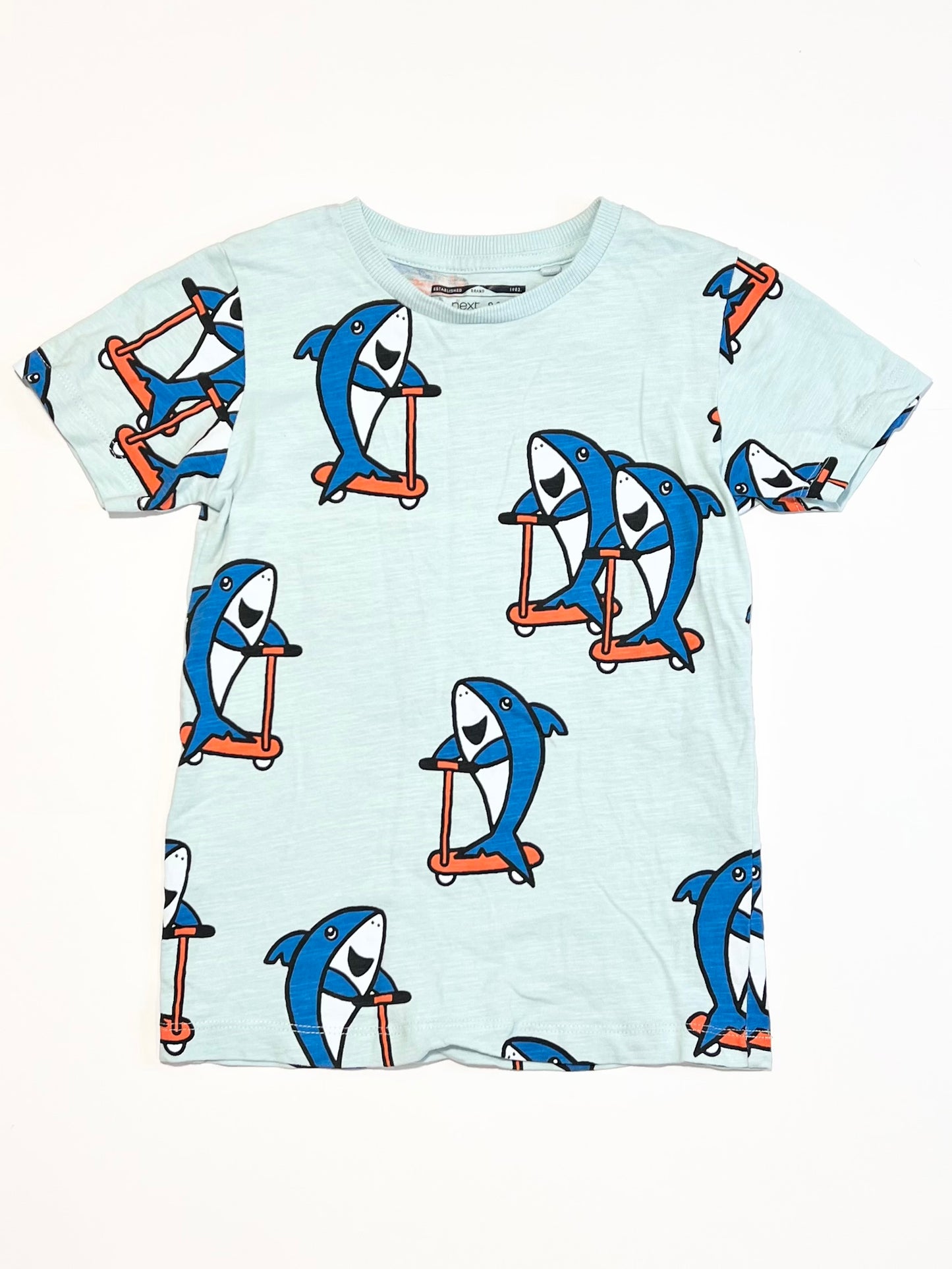 Blue sharks tee - Size 4-5