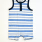 Blue striped romper - Size 0