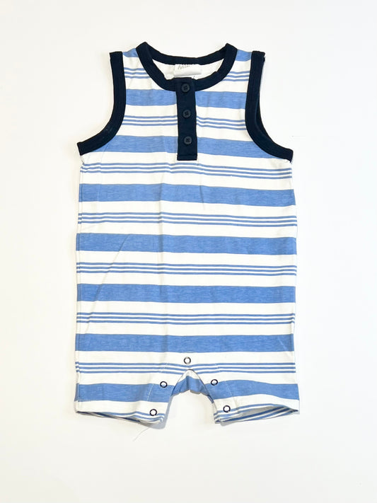 Blue striped romper - Size 0