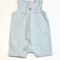 Blue woven train romper - Size 6-9 months