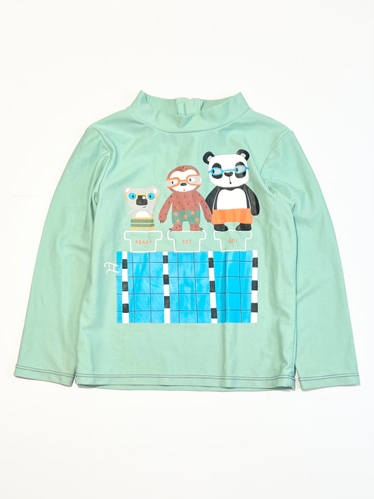 Green animals rashie - Size 4