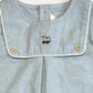 Blue woven train romper - Size 6-9 months