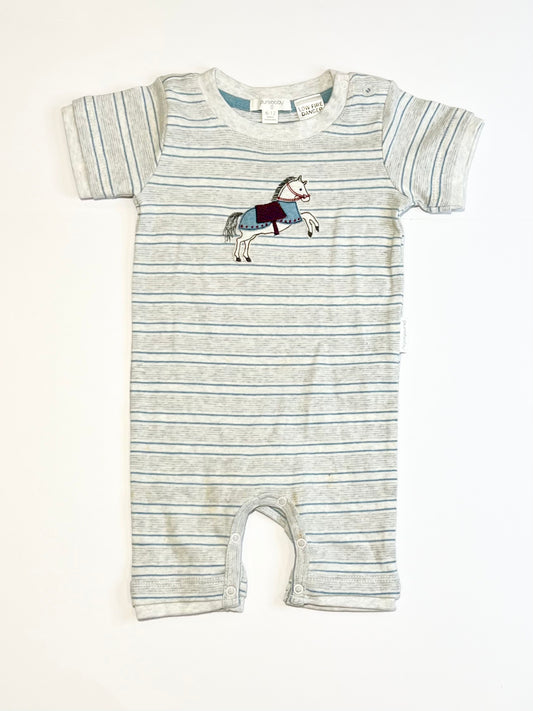 Ribbed horse romper - Size 0