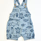 Blue woven overalls - Size 9-12 months