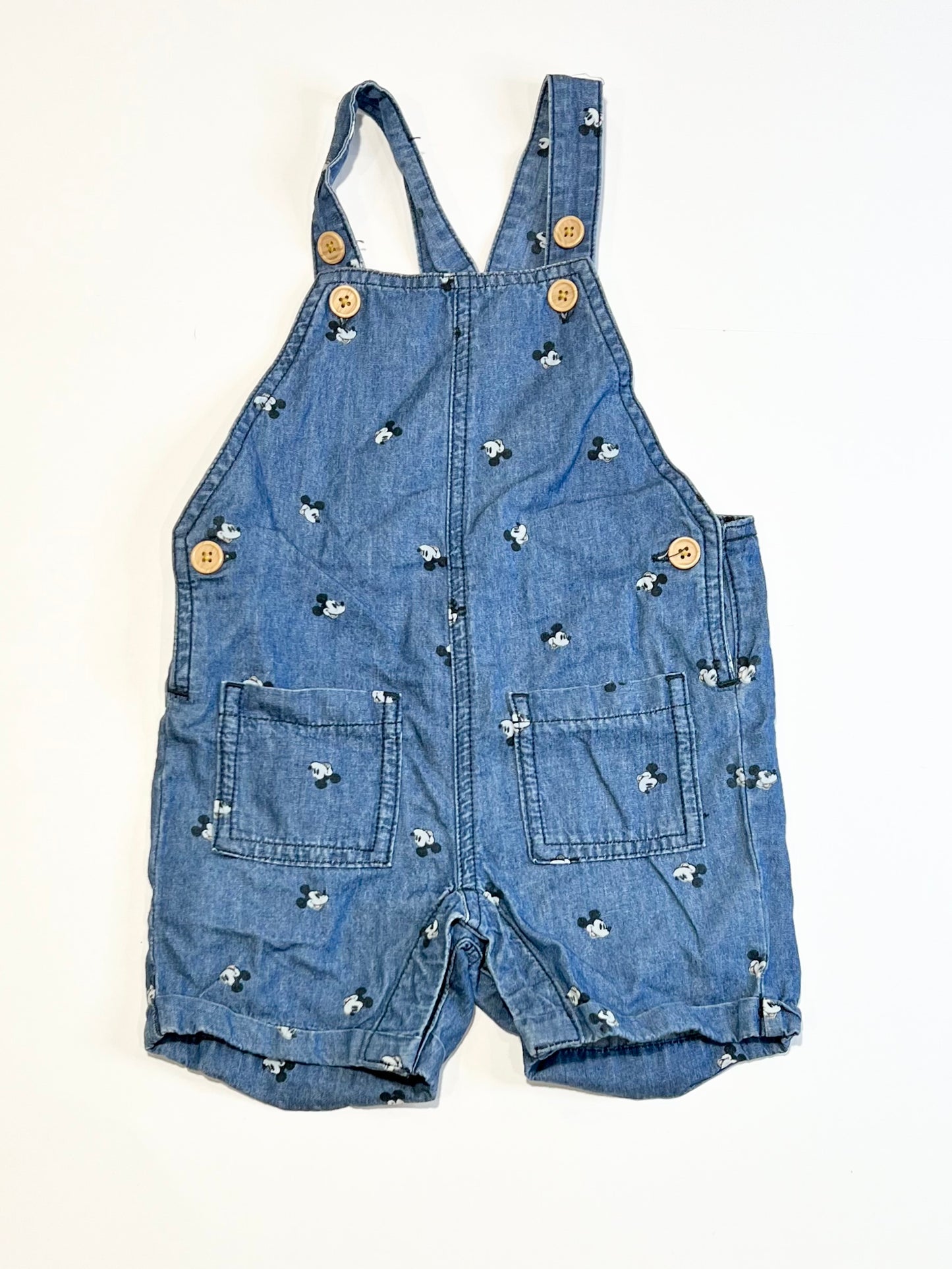Chambray Mickey overalls - Size 0