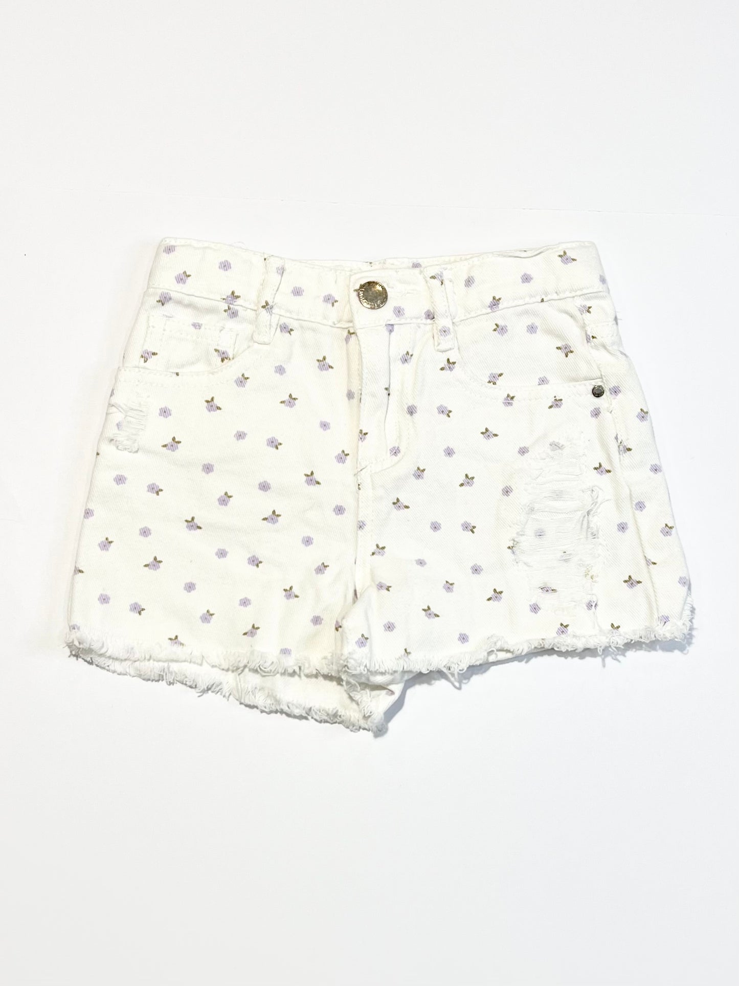 Floral denim shorts - Size 4