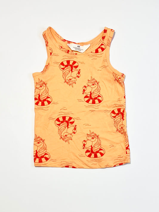 Orange unicorn tank - Size 2-4