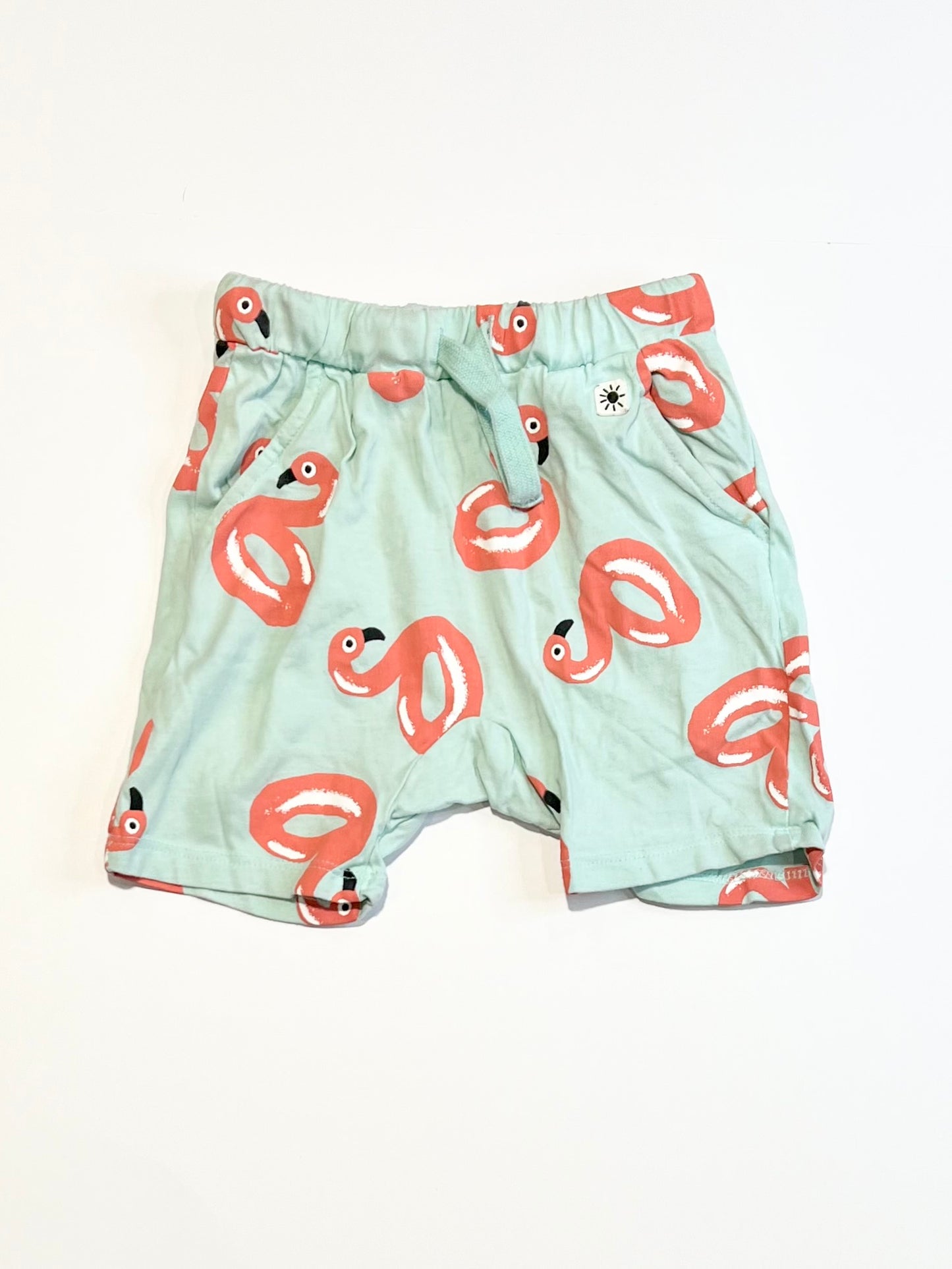 Jersey flamingo shorts - Size 9-12 months