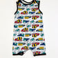Blue trucks romper - Size 1