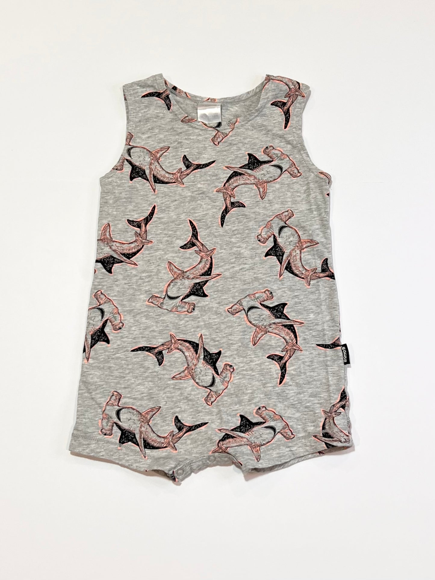 Grey sharks romper - Size 1
