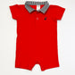 Red polo romper - Size 1
