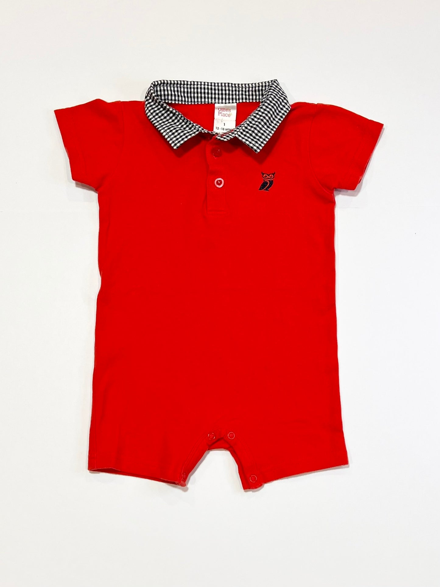 Red polo romper - Size 1