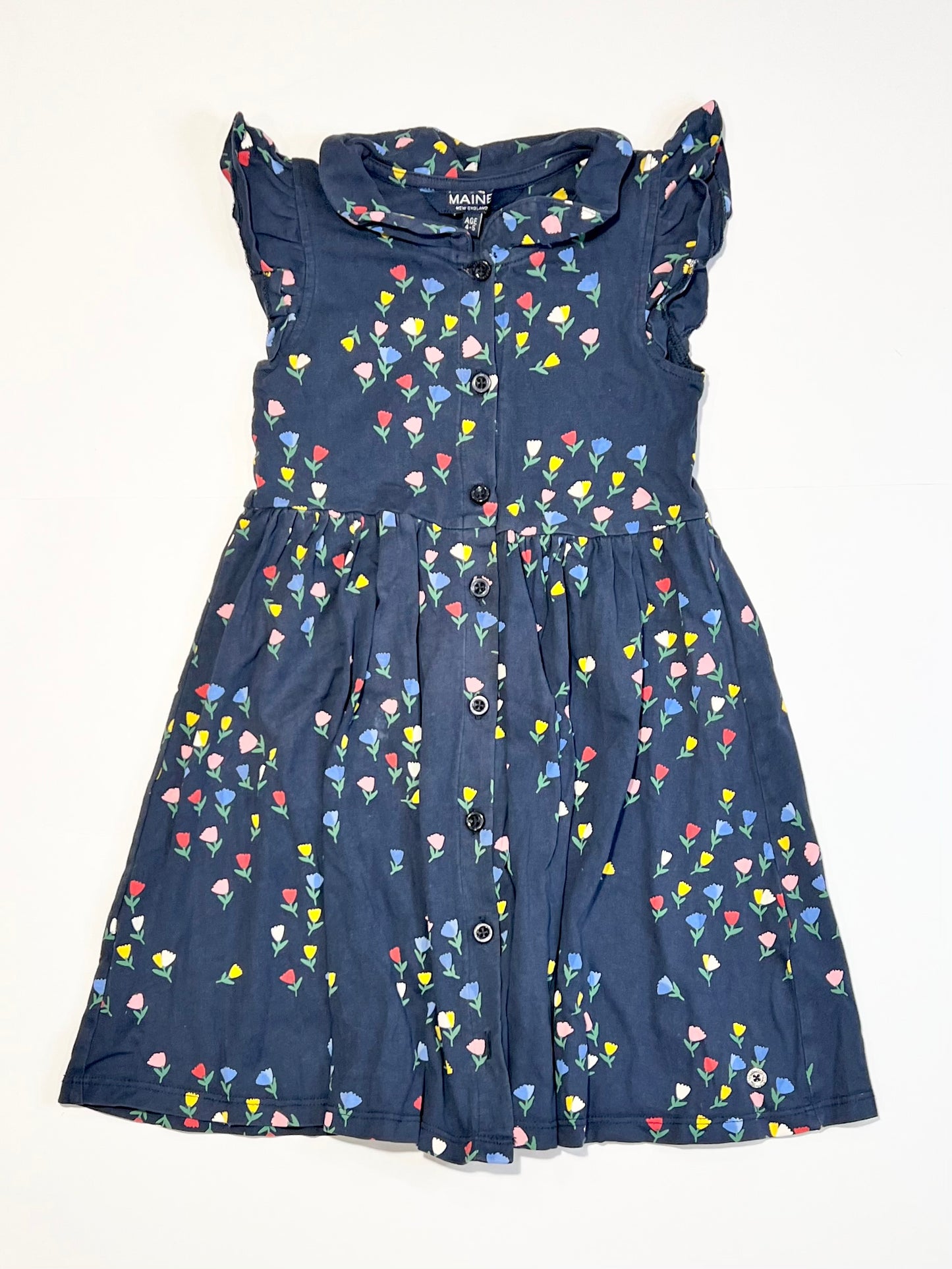 Navy floral dress - Size 4-5