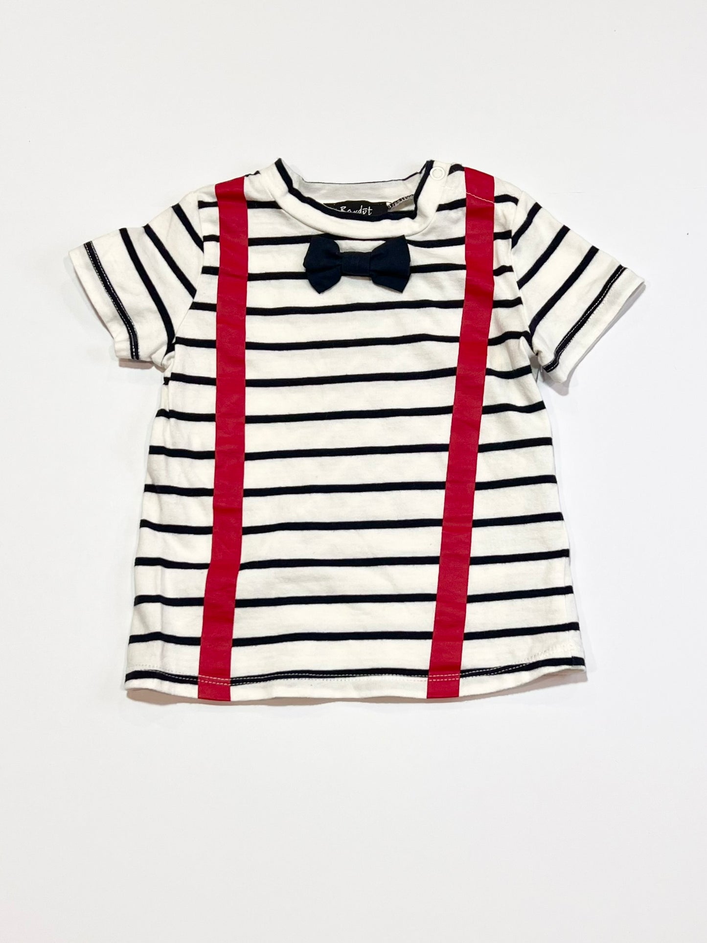 Striped bow tie tee - Size 1