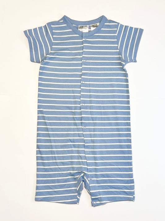 Blue striped romper - Size 3-4