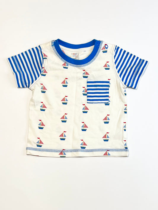 Sailboats tee - Size 6-9 months