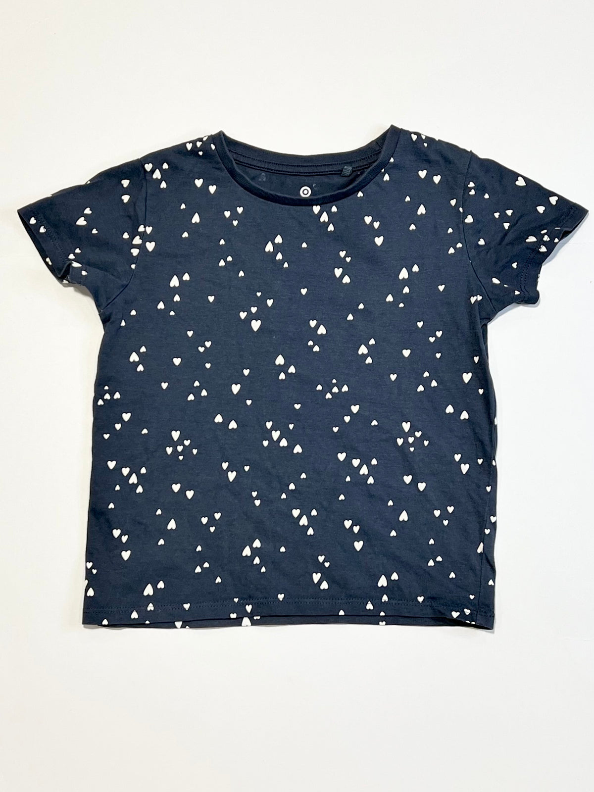 Navy hearts tee - Size 4
