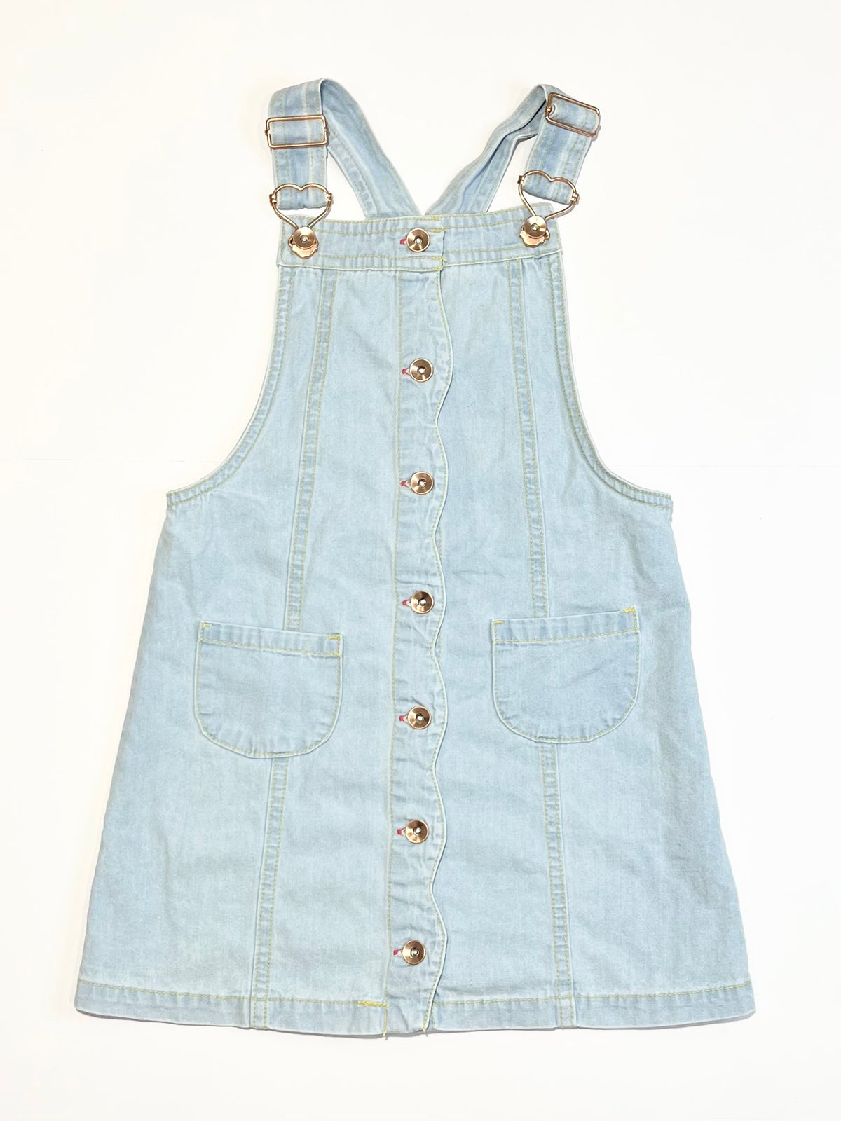 Soft denim pinafore - Size 3-4