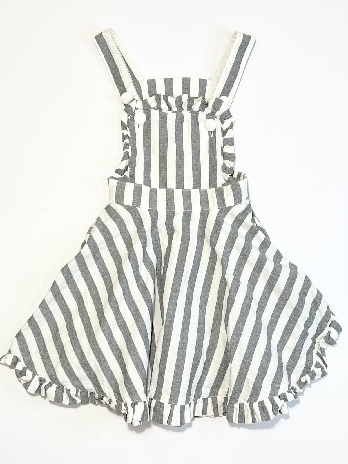 Striped ruffle pinafore - Size 4