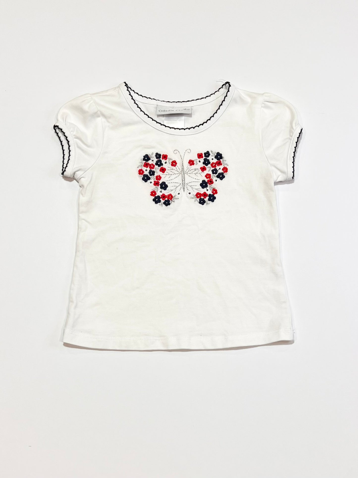 Embroidered butterfly tee - Size 1