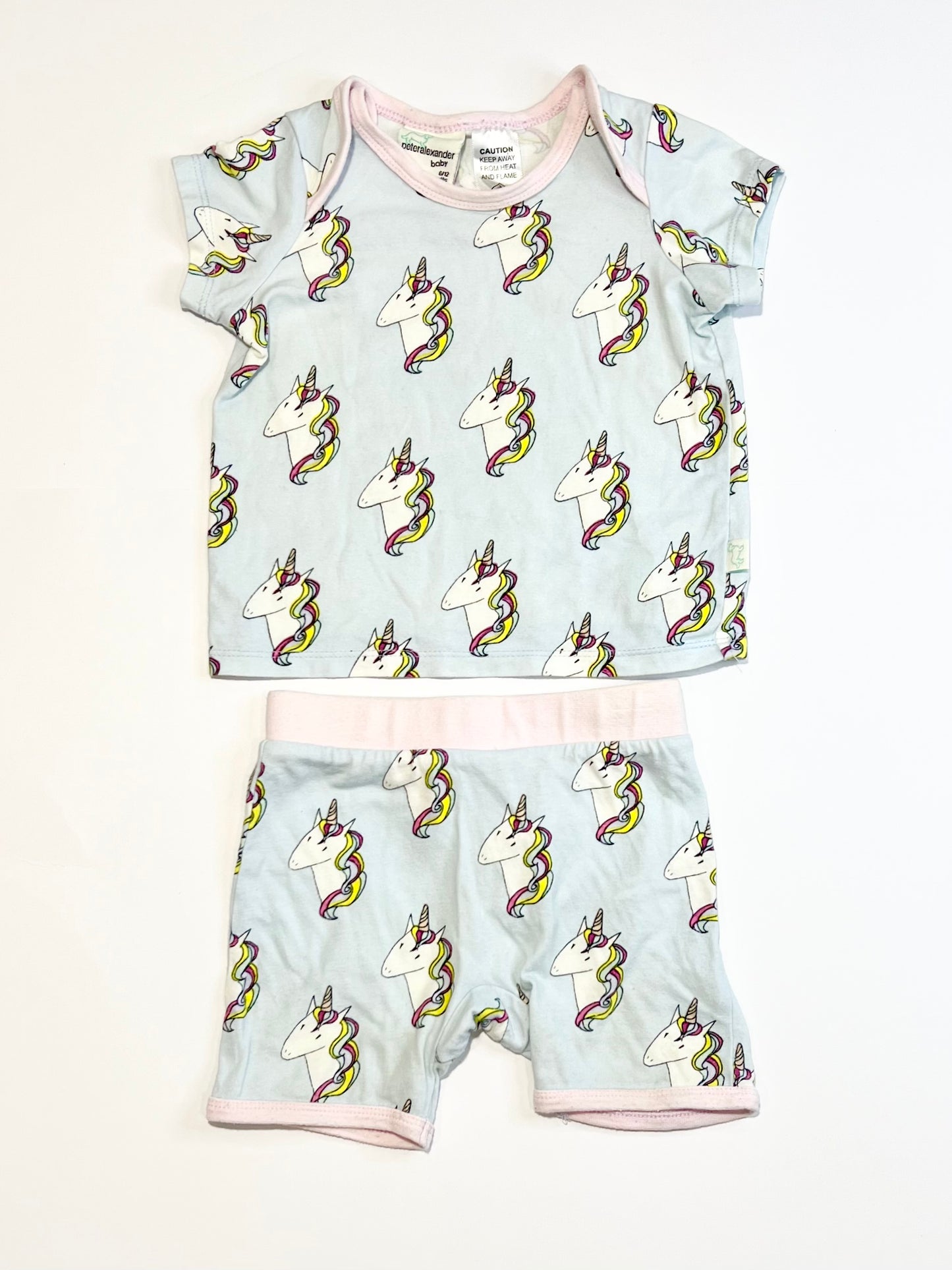 Blue unicorn pyjamas - Size 0