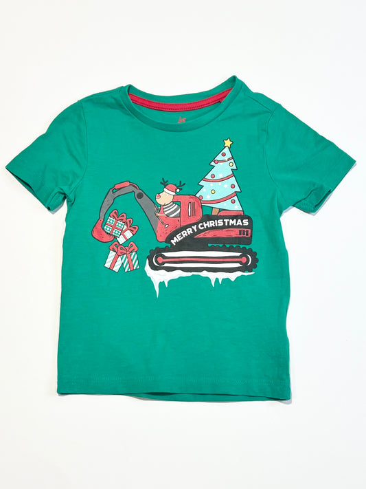Christmas digger tee - Size 2