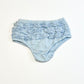 Blue ruffle nappy cover - Size 9-12 months