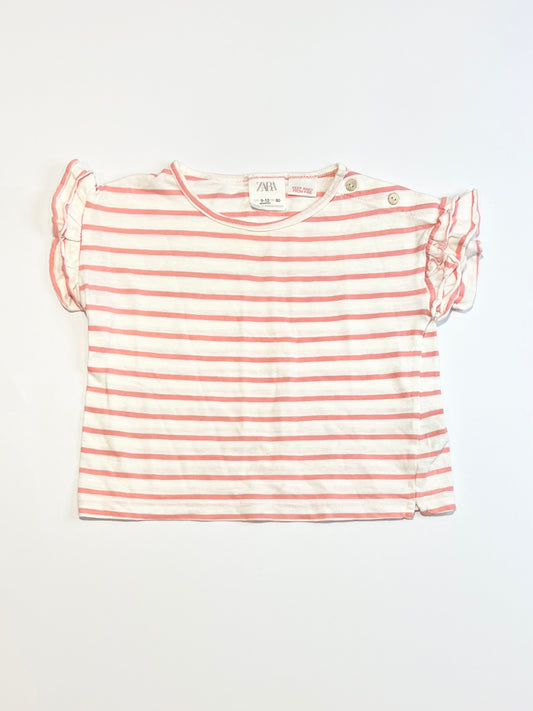 Striped ruffle tee - Size 9-12 months