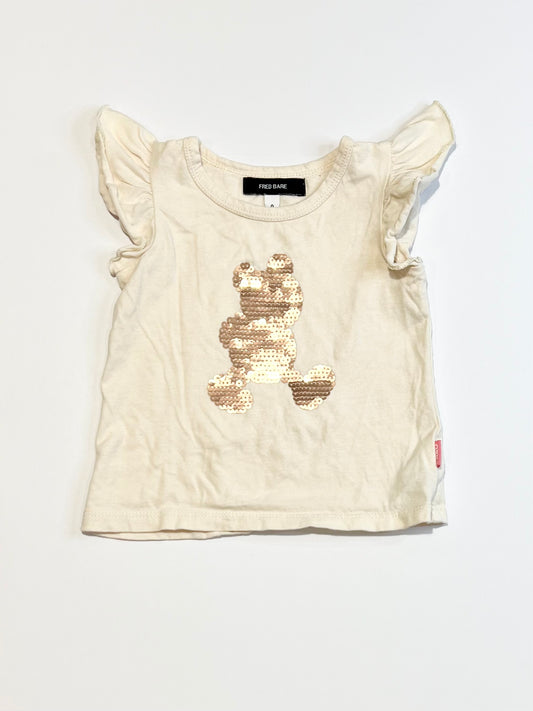 Sequined bear tee - Size 0