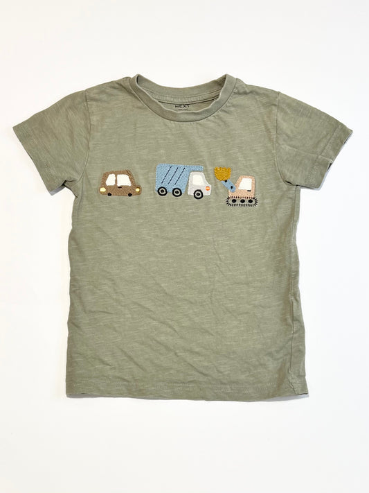 Embroidered trucks tee - Size 3-4