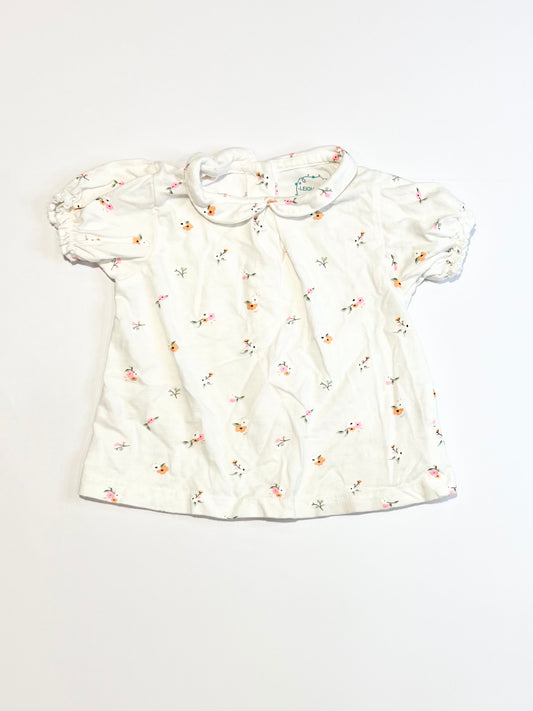 Floral jersey top - Size 9-12 months