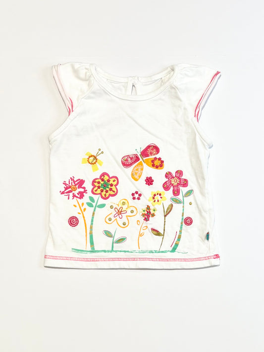 Flowers and butterflies tank - Size 9-12 months