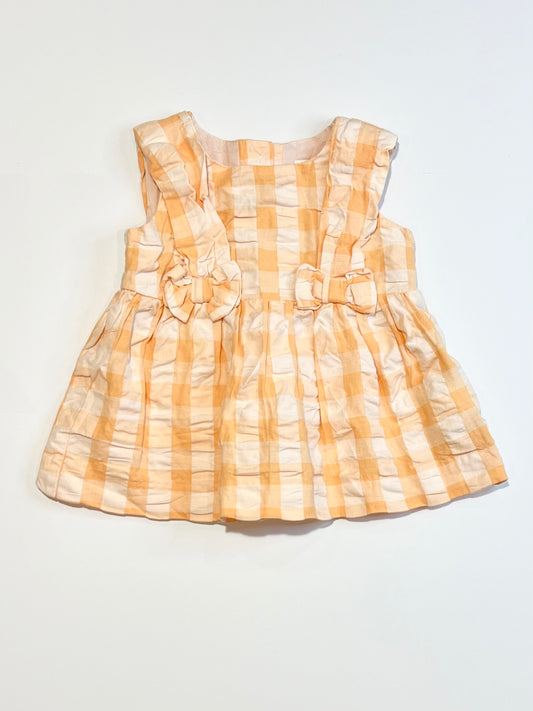 Orange checkered top - Size 0