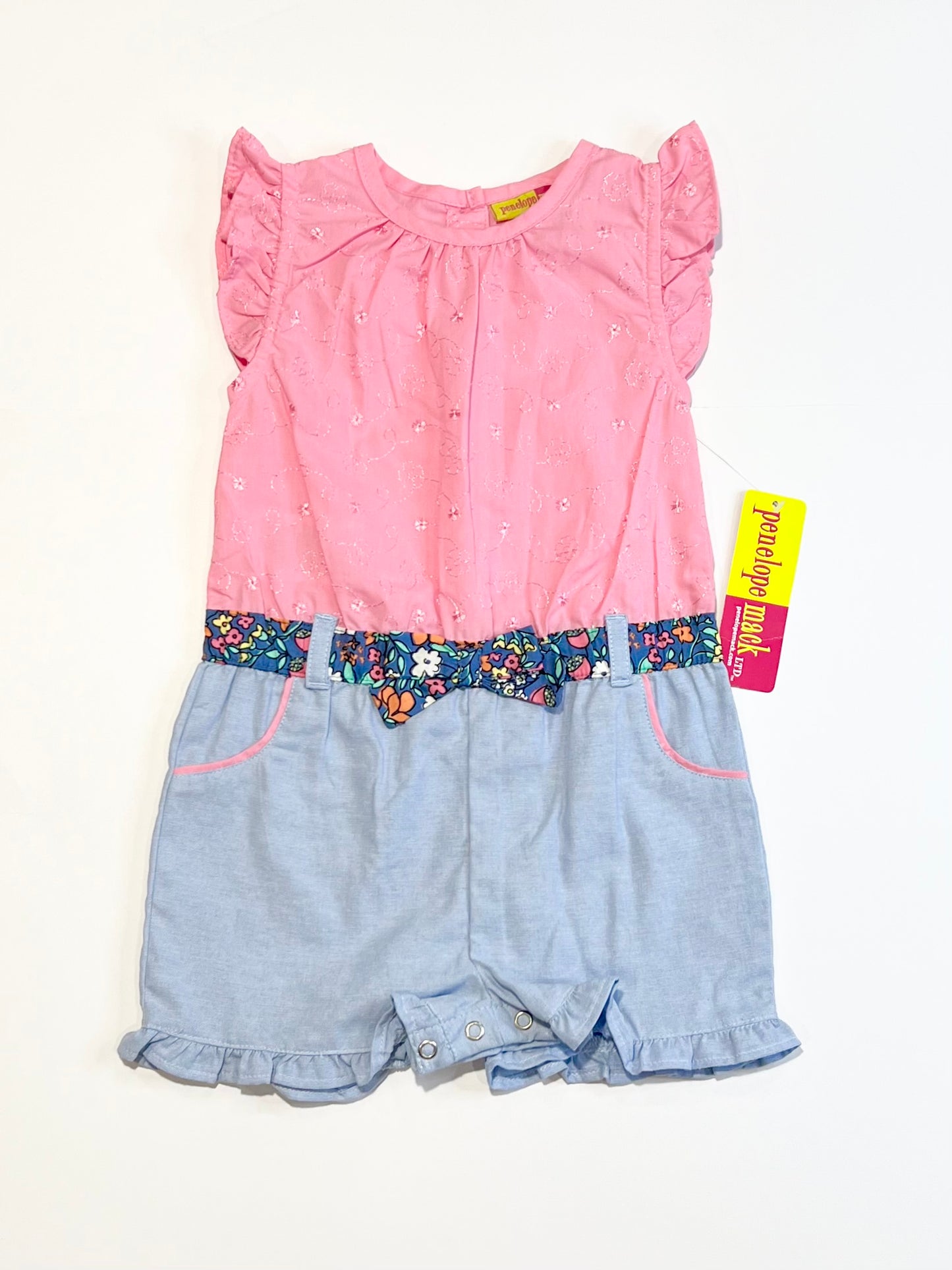 Pink cotton romper brand new - Size 0