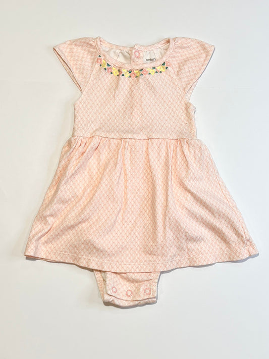 Pink dress romper - Size 9-12 months