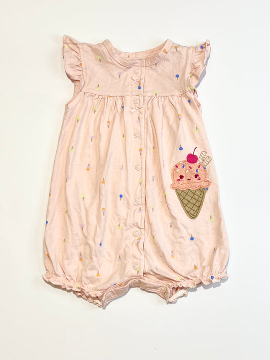 Pink ice cream romper - Size 9-12 months