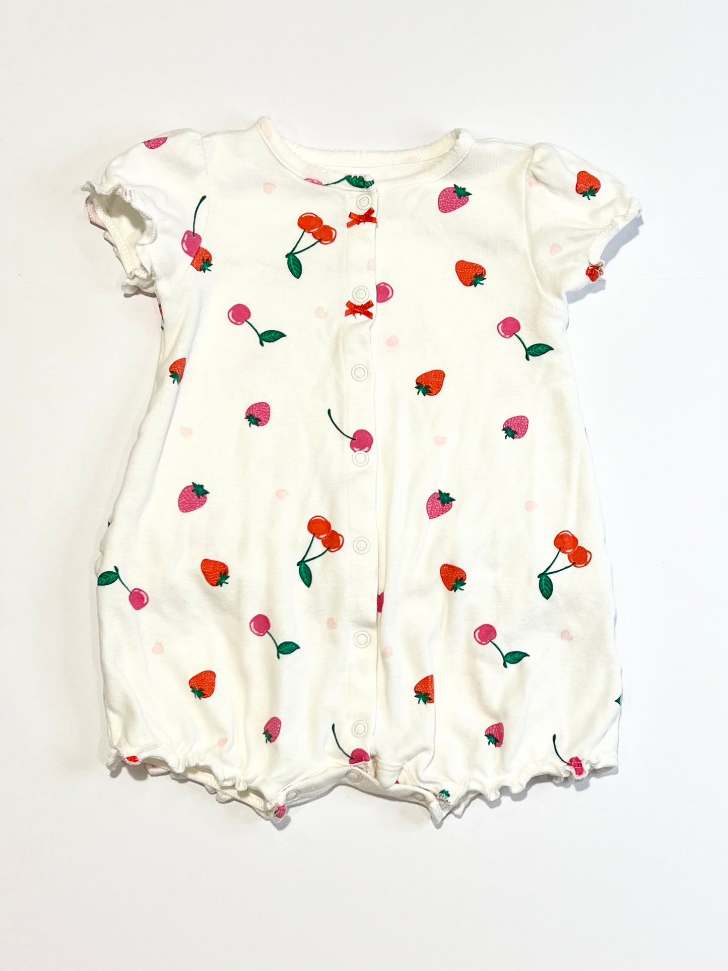 White fruity romper - Size 9-12 months