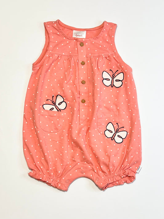 Pink butterfly romper - Size 0