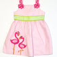 Seersucker flamingo dress - Size 3