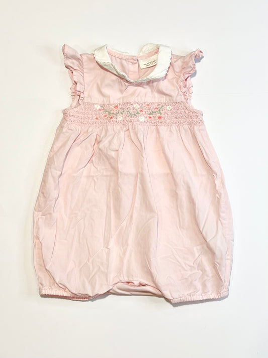 Smocked cotton romper - Size 6-9 months