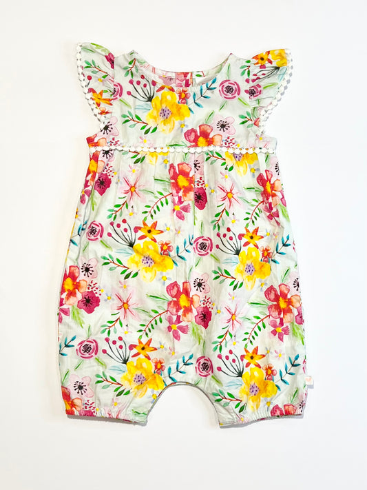 Floral cotton romper - Size 0