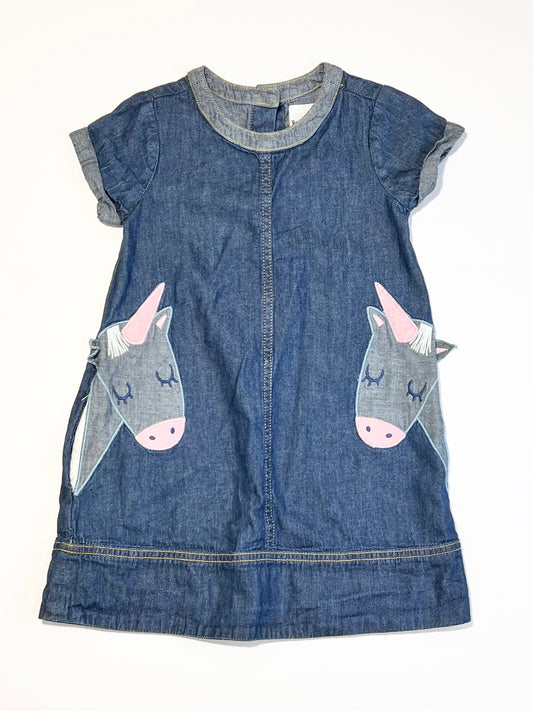 Denim unicorn dress - Size 3-4