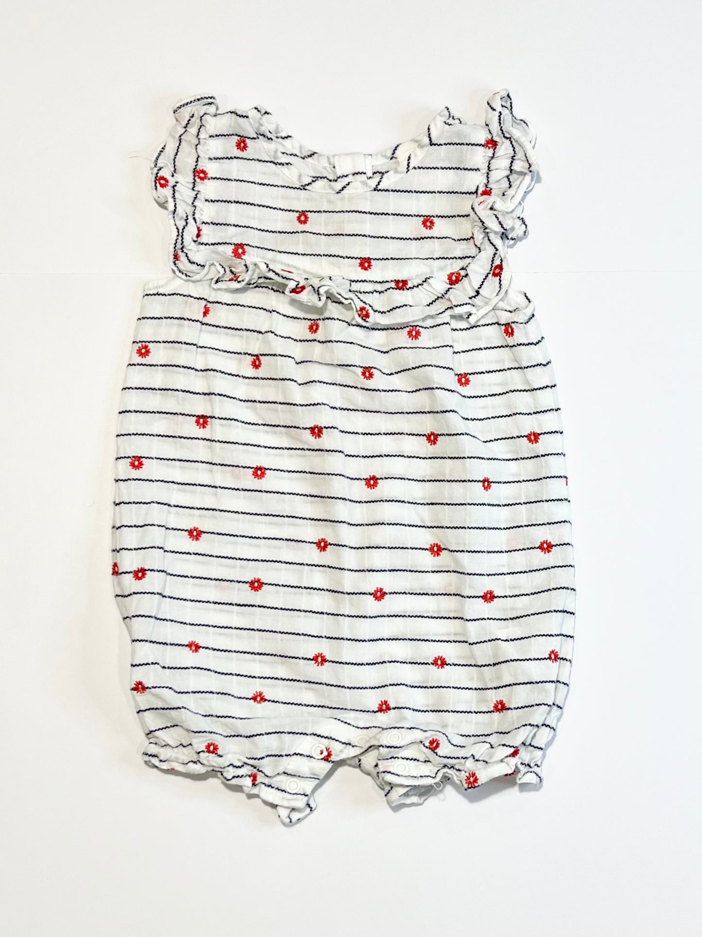 Striped floral romper - Size 0