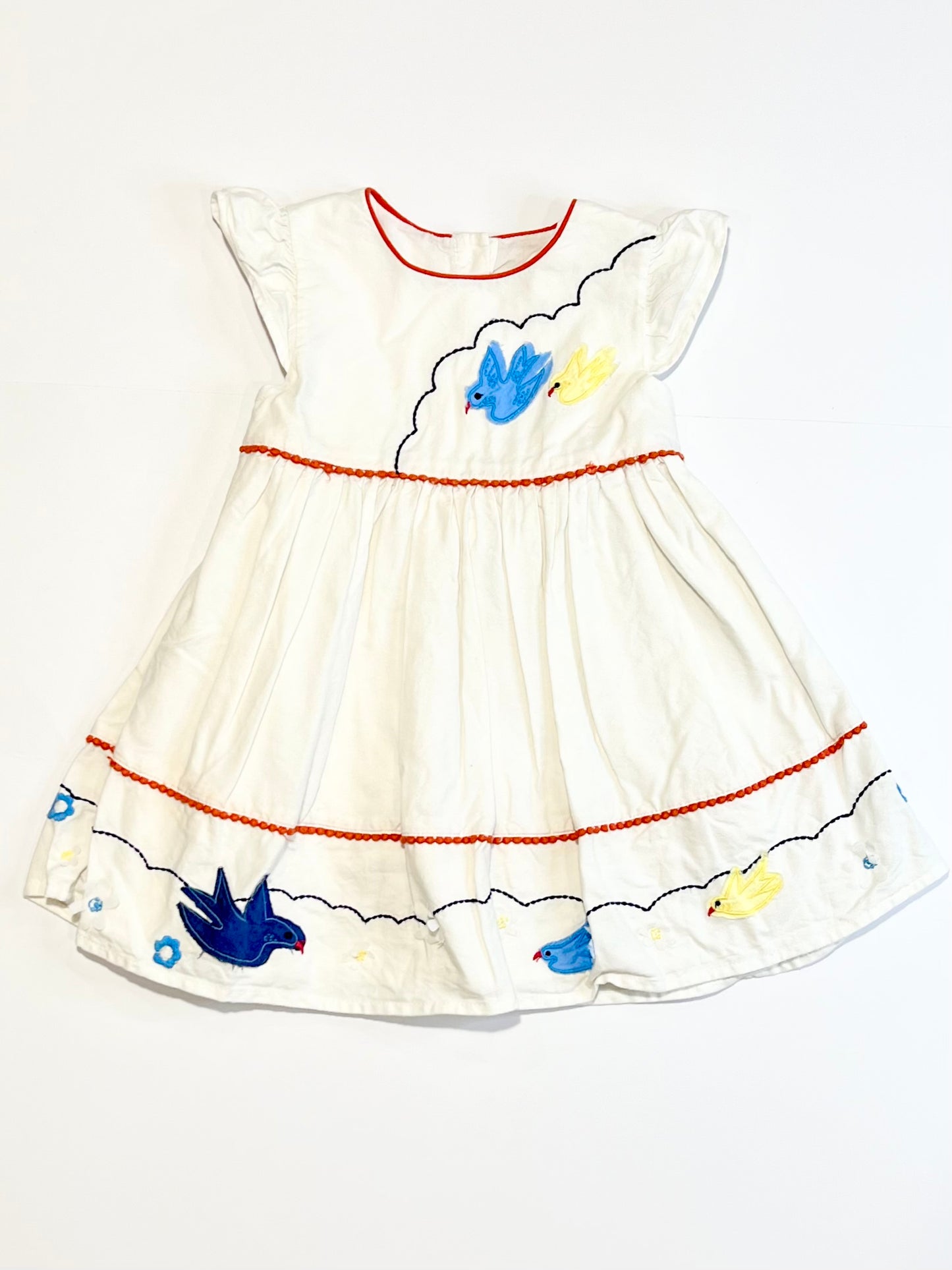 White birds dress - Size 9-12 months