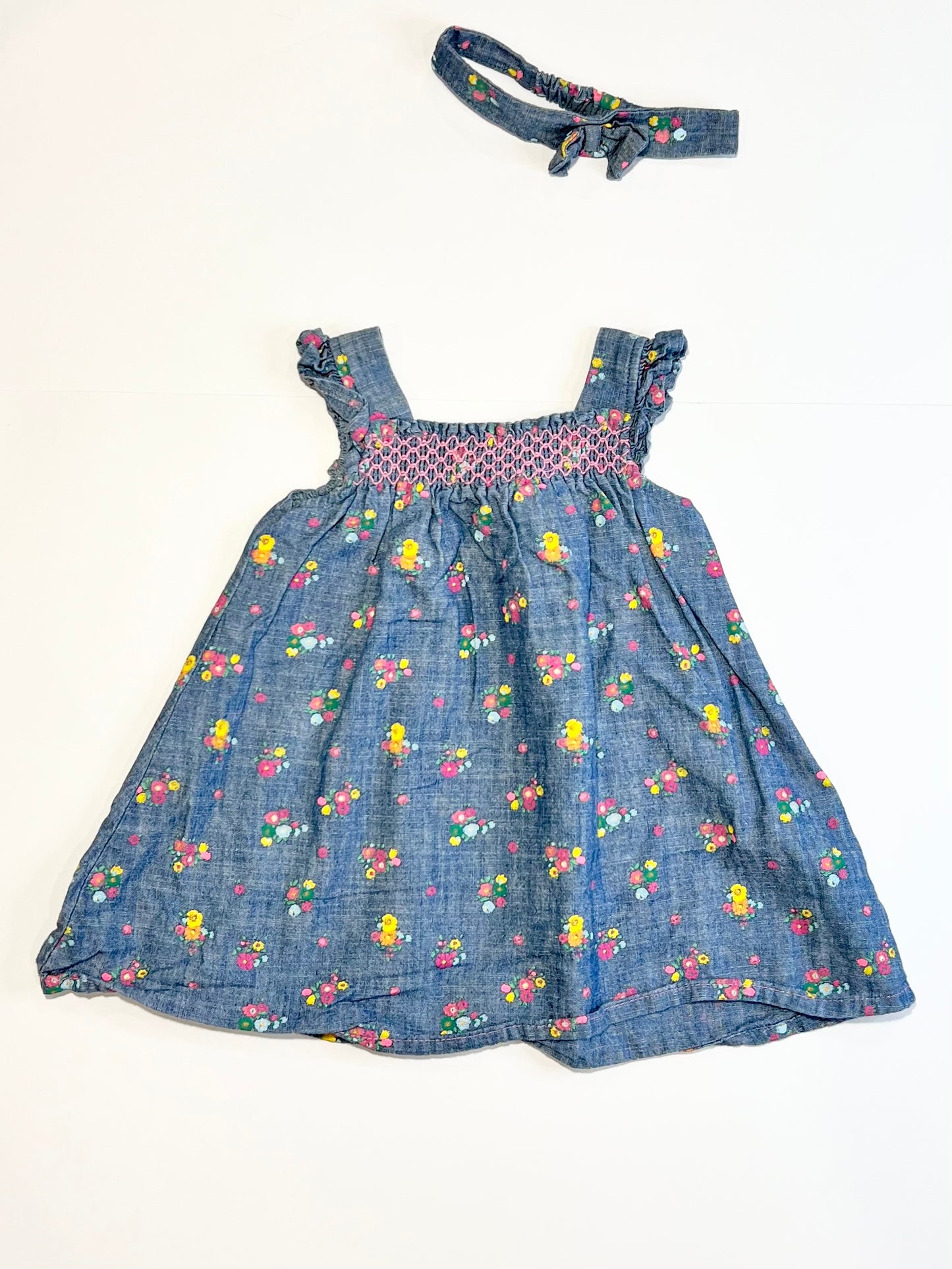 Floral dress with headband - Size 6-9 months