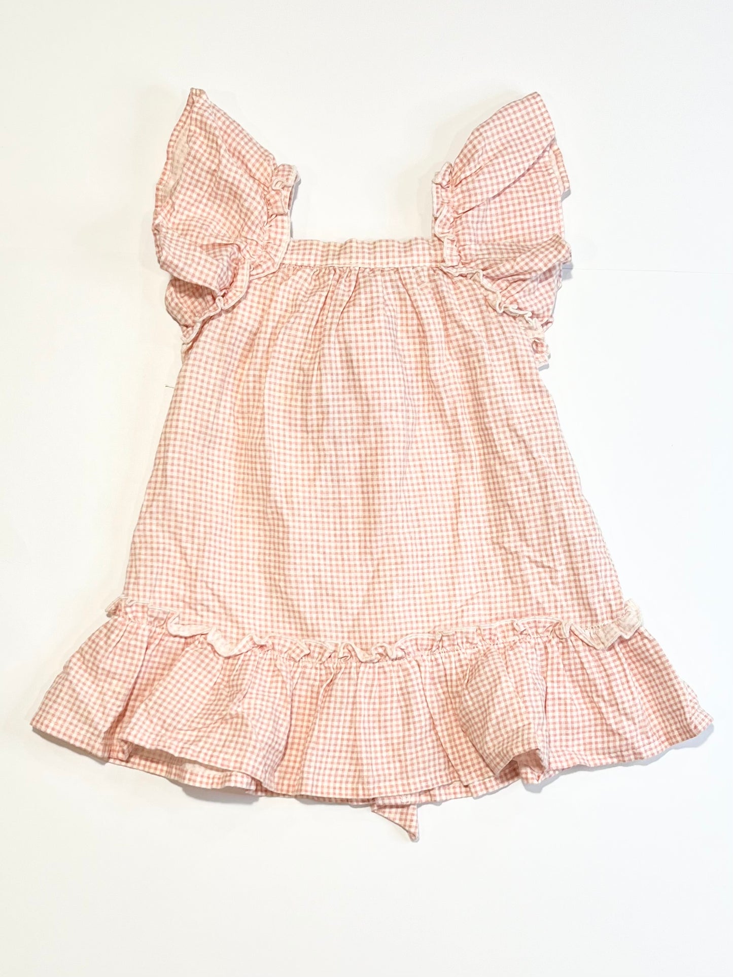 Pink gingham dress - Size 9-12 months